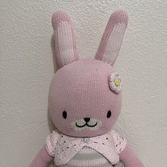 Cuddle + Kind Chloe the Bunny Rabbit Plush Knit Handmade Doll Stuffed Animal 20" - Picture 2 of 15